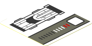 Sticker  1.8 x  1.8 with White Car and Grey Stripe on White Background