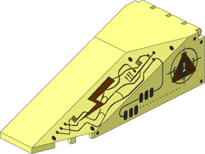 Windscreen 10 x  4 x  2.333 Canopy with Insectoids Silver & Copper Circuitry Pattern