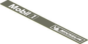 Sticker  0.8 x  7.8 with White Mobil 1 and Michelin Logos on Dark Grey Background