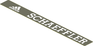 Sticker  0.8 x  7.8 with White Adidas and Schaeffler Logos on Dark Grey Background