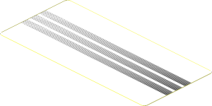 Sticker  1.8 x  3.8 with Black Halftone Stripes on White Background (Needs Work)