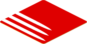 Sticker  1.8 x  1.8 with White Stripes on Red Background