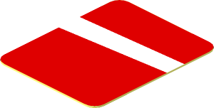 Sticker  1.0 x  0.8 with White Stripe on Red Background Left