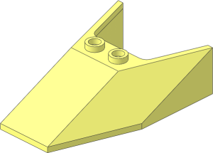 Windscreen  6 x  4 x  1.333 Airplane with Hollow Studs and Bottom Tabs