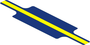 Sticker  2.7 x 10.7 with Yellow Stripe on Dark Blue Background