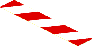 Sticker  0.7 x  4.0 with Red and White Diagonal Stripes Leaning Right