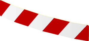Sticker  0.7 x  4.0 with Red and White Diagonal Stripes Leaning Right (Formed)