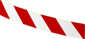 Sticker  0.7 x  4.0 with Red and White Diagonal Stripes Leaning Left (Formed)