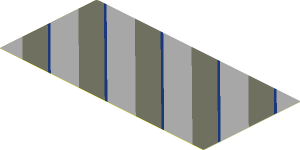 Sticker  2.7 x  5.7 with Light Bluish Grey and Dark Bluish Grey Danger Stripes