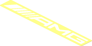 Sticker  0.8 x  5.8 with White "AMG" on Transparent Background