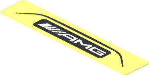 Sticker  0.8 x  4.1 with White "AMG" in Black Frame on Transparent Background