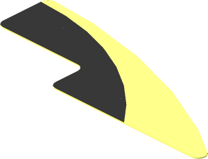Sticker  1.0 x  3.0 with Black Arc on Transparent Background Left