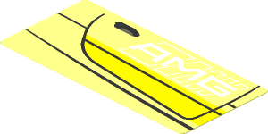 Sticker  1.8 x  3.8 with Door Outline with Yellow Stripes and White AMG Logo on Transparent Background Right (Needs Work)