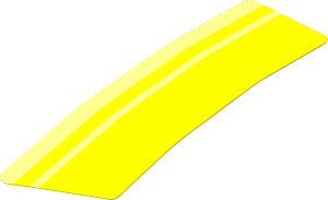 Sticker  0.8 x  2.5 with Yellow Stripes on Transparent Background Right Formed