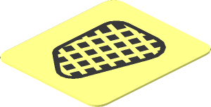 Sticker  0.9 x  0.8 with Black Grille on Transparent Background Left