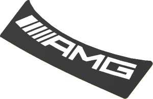 Sticker  1.2 x  3.9 with White AMG on Black Background (Formed)