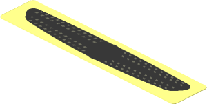 Sticker  0.8 x  4.1 with Front Grille with Horizontal Line and Dots on Transparent Background