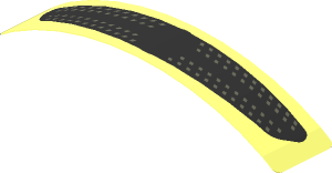 Sticker  0.8 x  4.1 with Front Grille with Horizontal Line and Dots on Transparent Background (Formed)