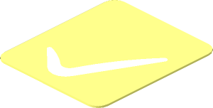 Sticker  0.9 x  0.8 with White Arc on Transparent Background Right