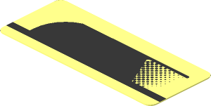 Sticker  0.8 x  1.9 with Black Air Vent on Transparent Background Right