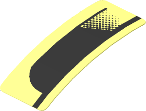 Sticker  0.8 x  1.9 with Black Air Vent on Transparent Background Right (Formed)