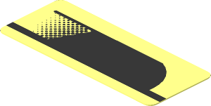 Sticker  0.8 x  1.9 with Black Air Vent on Transparent Background Left