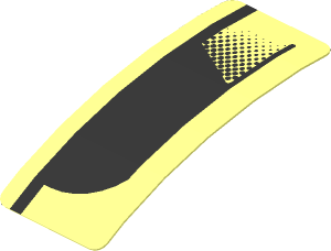 Sticker  0.8 x  1.9 with Black Air Vent on Transparent Background Left (Formed)