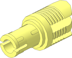 Arm Piece with Pin with Friction and  3 Fingers with Ribs