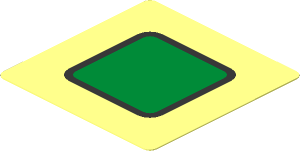 Sticker  1.8 x  1.8 with Green Rounded Square with Black Outline