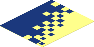Sticker  2.3 x  1.9 with Transparent to Dark Blue Gradient from Right to Left