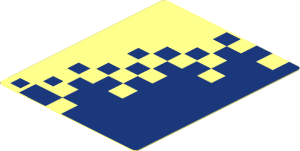 Sticker  2.3 x  1.9 with Transparent to Dark Blue Gradient from Left to Right