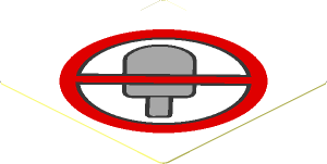 Sticker  1.7 x  1.7 with Popsicle Prohibited Sign on White Background