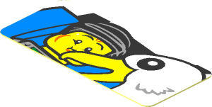 Sticker  0.8 x  1.8 with Queasy Rider and Seagull