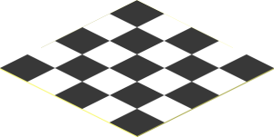 Sticker  1.8 x  1.8 with Black/White Checkered Flag