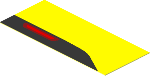 Sticker  0.9 x  2.0 with Bumper Reflector Right