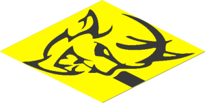 Sticker  1.9 x  1.9 with Dodge Demon Logo Right