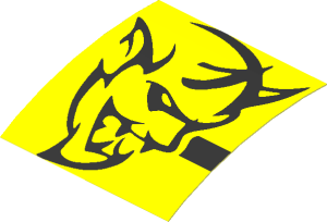 Sticker  1.9 x  1.9 with Dodge Demon Logo Right (Formed)