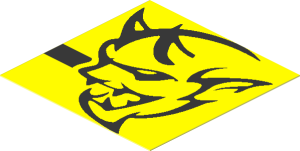 Sticker  1.9 x  1.9 with Dodge Demon Logo Left