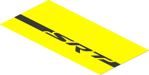 Sticker  1.9 x  3.9 with Dodge "SRT" Logo Right