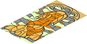 Sticker  6.5 x  3.5 with Mermaid Glass Mosaic