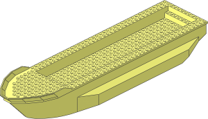 Boat Hull Floating 51 x 12 with Side Bulges (Complete)