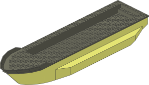 Boat Hull Floating 51 x 12 with Side Bulges with Dark Bluish Grey Deck Pattern