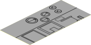 Sticker  3.9 x  1.9 with Lunar Lander Hull Plates Pattern  2