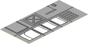 Sticker  3.9 x  1.9 with Lunar Lander Hull Plates Pattern  1