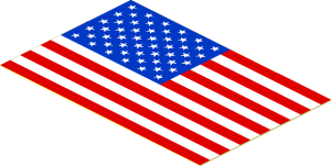 Sticker  1.9 x  2.9 with United States of America Flag