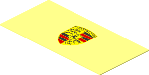 Sticker  0.8 x  1.7 with Porsche Badge on Transparent Background