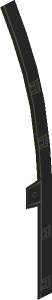Sticker  0.6 x 12.2 with Trapezoid Extension on Left Side with Dark Bluish Grey Lines (Formed)