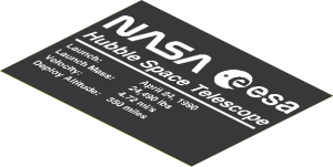 Sticker  5.7 x  7.7 with Hubble Space Telescope Information