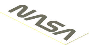 Sticker  1 x  2.8 with Dark Bluish Grey NASA Worm Logo