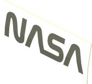 Sticker  1 x  2.8 with Dark Bluish Grey NASA Worm Logo (Formed)